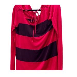 ELLA MOSS Shirt Top Striped Med. Red Purple